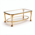 Table basse en verre avec structure en métal doré dimensions 100 x 50 x 45cm