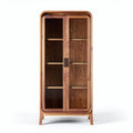 Vitrine en bois de noyer de 80 x 40 x 180cm pour rangement décoratif