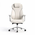 Chaise de bureau ergonomique en simili cuir blanc dimensions 60 x 60 x 120 cm