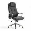 Fauteuil de bureau en tissu gris avec accoudoirs réglables et support lombaire 60 x 60 x 120 cm