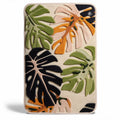 Tapis décoratif en coton avec motifs de feuillage tropical 60 x 90 x 1cm
