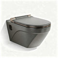 Toilette suspendue en céramique grise dimensions 70 x 40 x 40cm pour salle de bain moderne