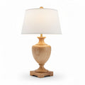 Lampe de table en bois clair avec abat-jour blanc 30 x 30 x 50cm