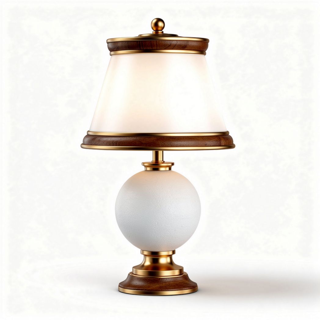 Lampe de table en métal doré et verre blanc 30 x 20 x 50cm