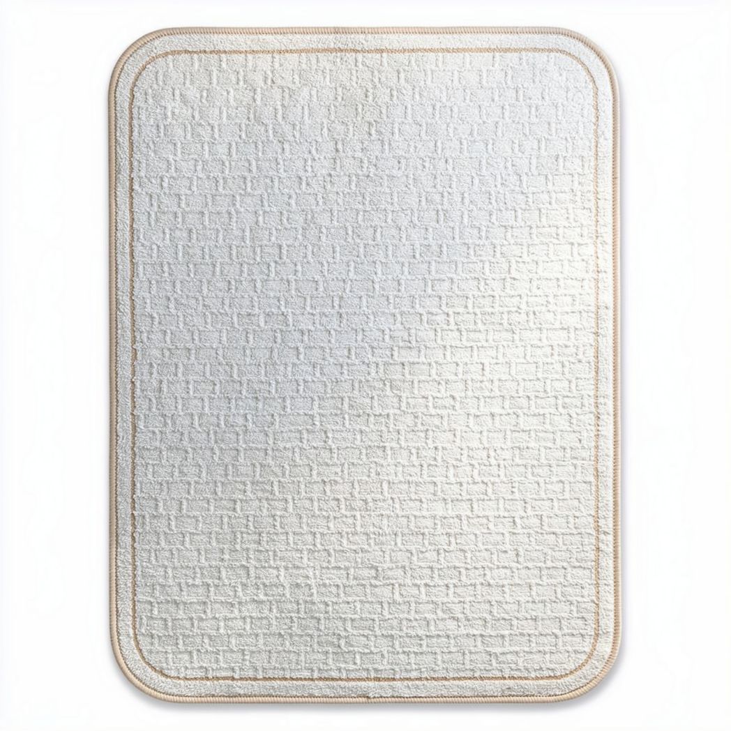 Tapis d'entrée en textile blanc 50 x 70 x 1cm pour intérieur et extérieur