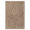 Tapis de bain beige en polyester 90 x 50 x 1cm motif géométrique